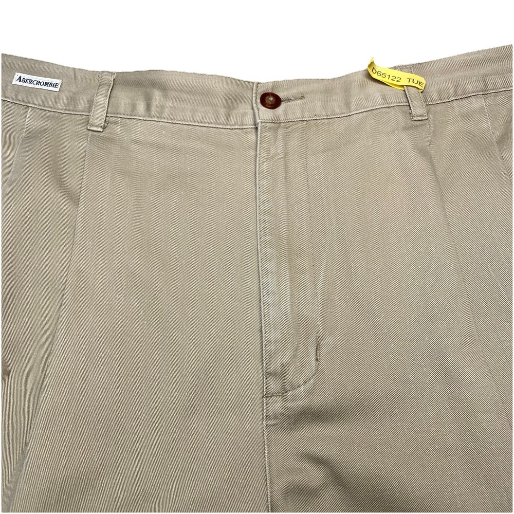 90s Abercrombie Fitch Trousers 34x32 Midweight Twill Pleated Preppy Khaki